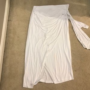 White midi skirt with a side tie